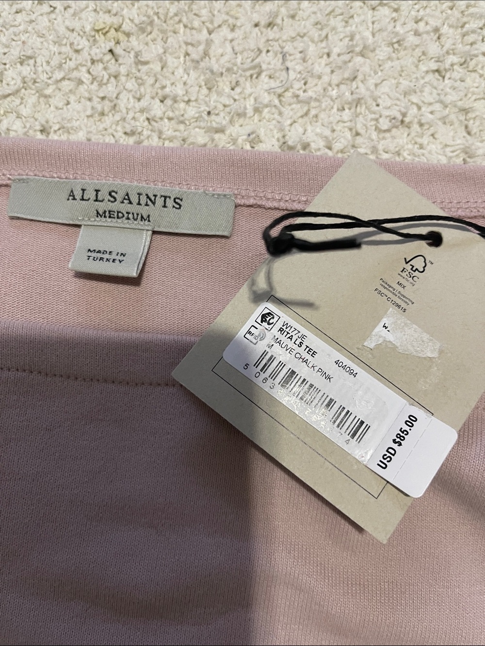 NWT- All Saints- M. Rita LS Tee - Picture 3 of 6